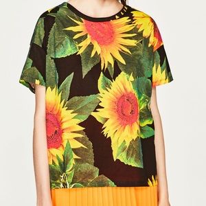 ZARA SUNFLOWER PRINTED TEE